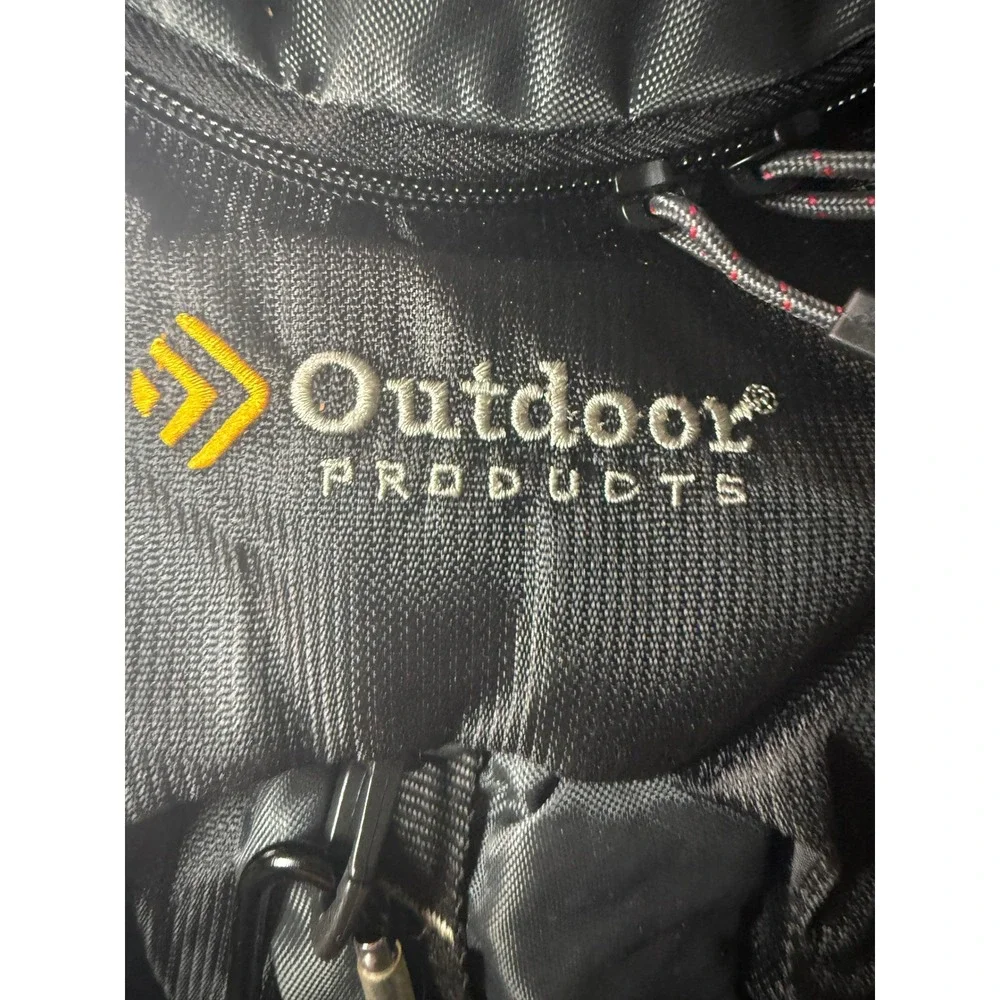 Outdoor Products Hydration Backpack Black Gray Hiking Trail Bag with Reservoir